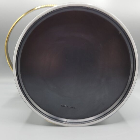Vintage Mid Century Modern MCM Silver Gold Ice Bucket Clear Lid & Metal Handle - Picture 14 of 14